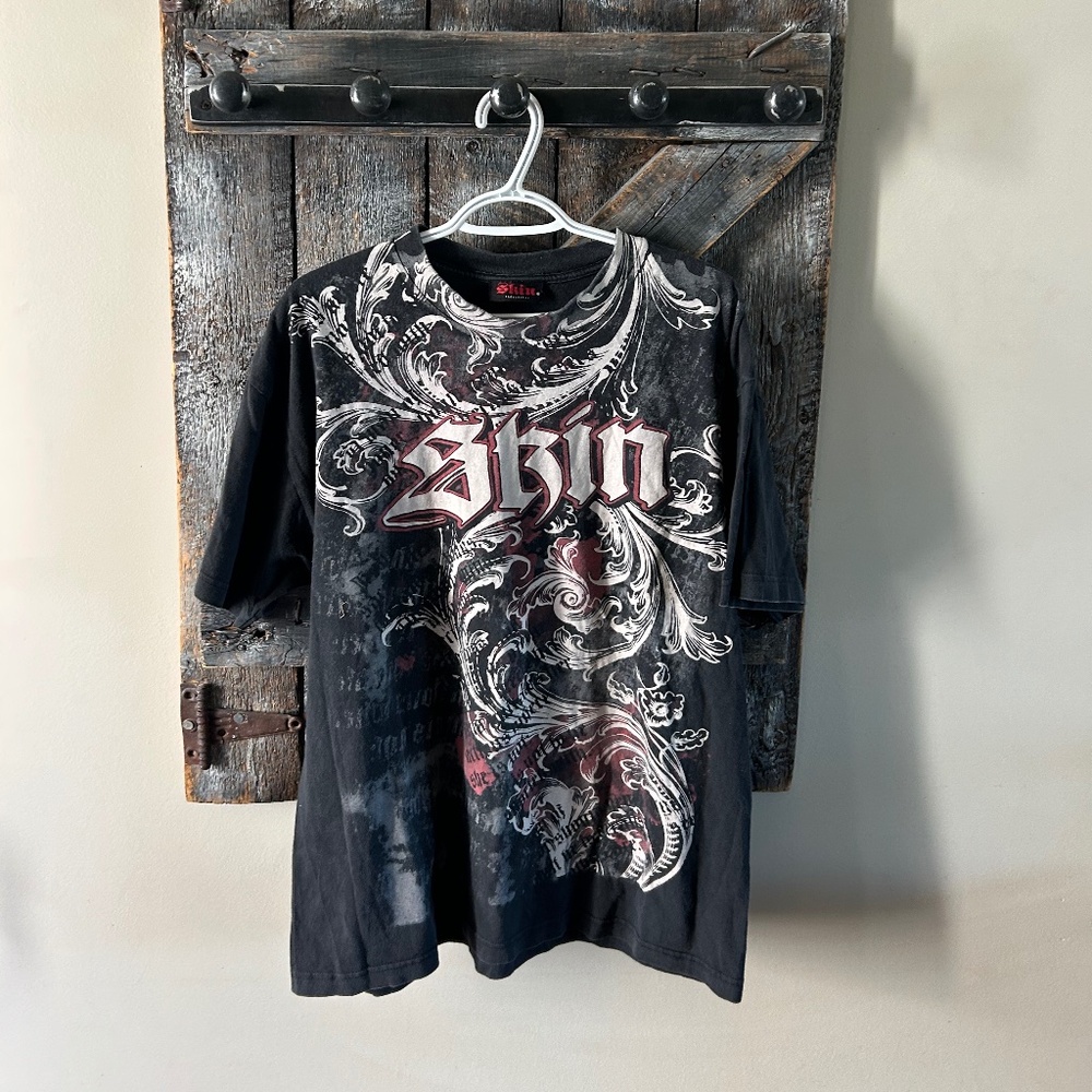 Men's Y2K Skin Graphic T-Shirt Faded Black